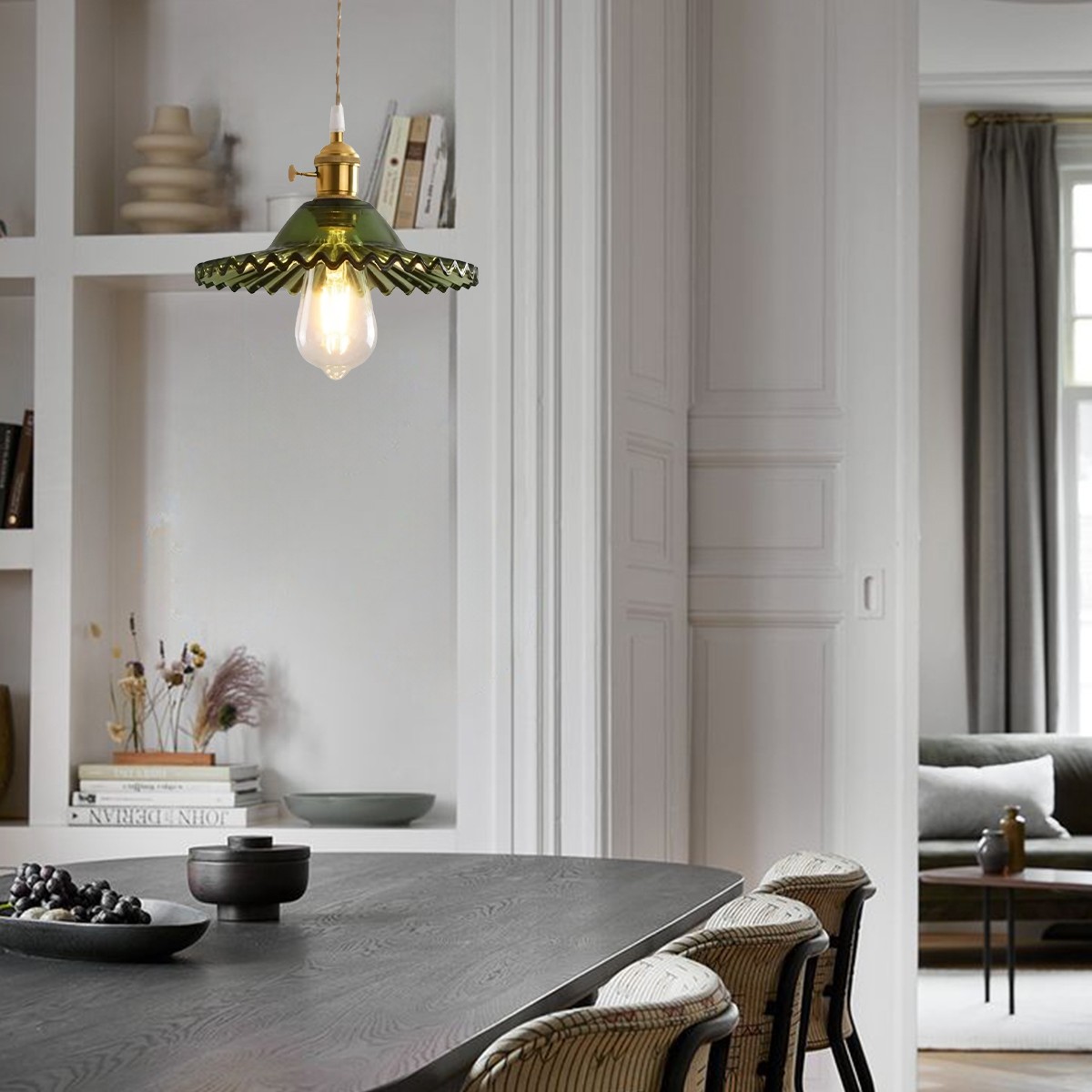 Nordic Bloemblaadje Geplooide Glazen Hanglamp HL286