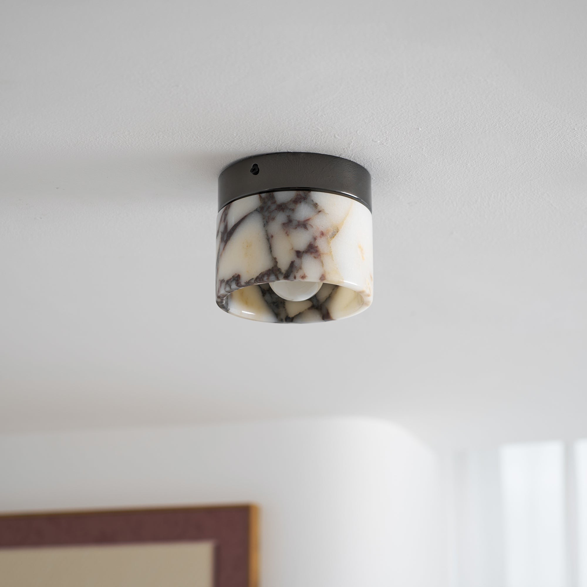 Ronde marmeren plafondlamp HL3180
