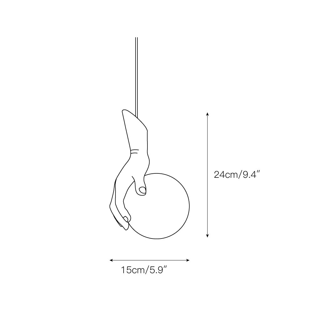 Hanglamp met bolvormige hand en hand HL3004