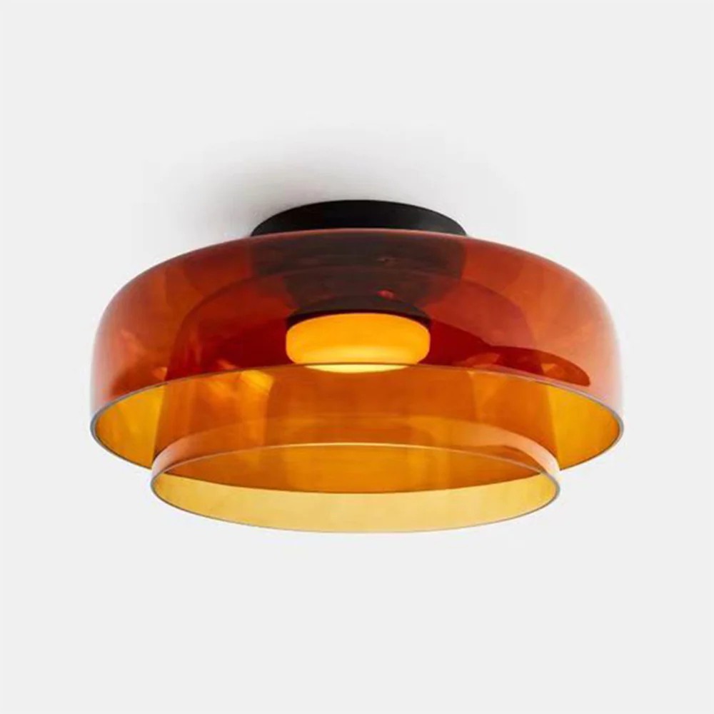 Scandinavische Glazen Schijf Plafondlamp - Noordse Macaron-stijl Lamp voor Woonkamers HL204