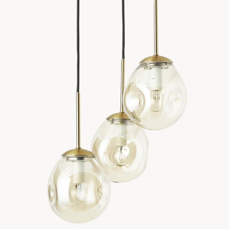 Glissora Hanglamp - Sculpturaal clusterontwerp van getint glas en metaal voor de entree HL1986