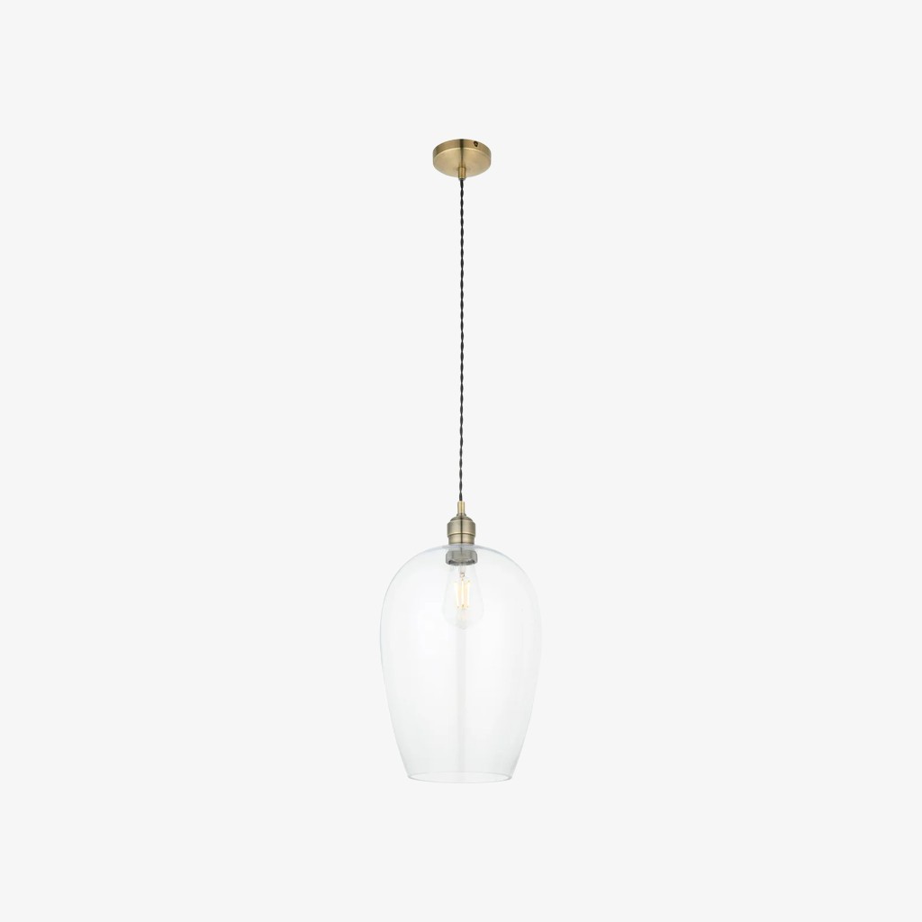 Clarione in hoogte verstelbare glazen hanglamp - Klassieke Art Deco lamp HL2231
