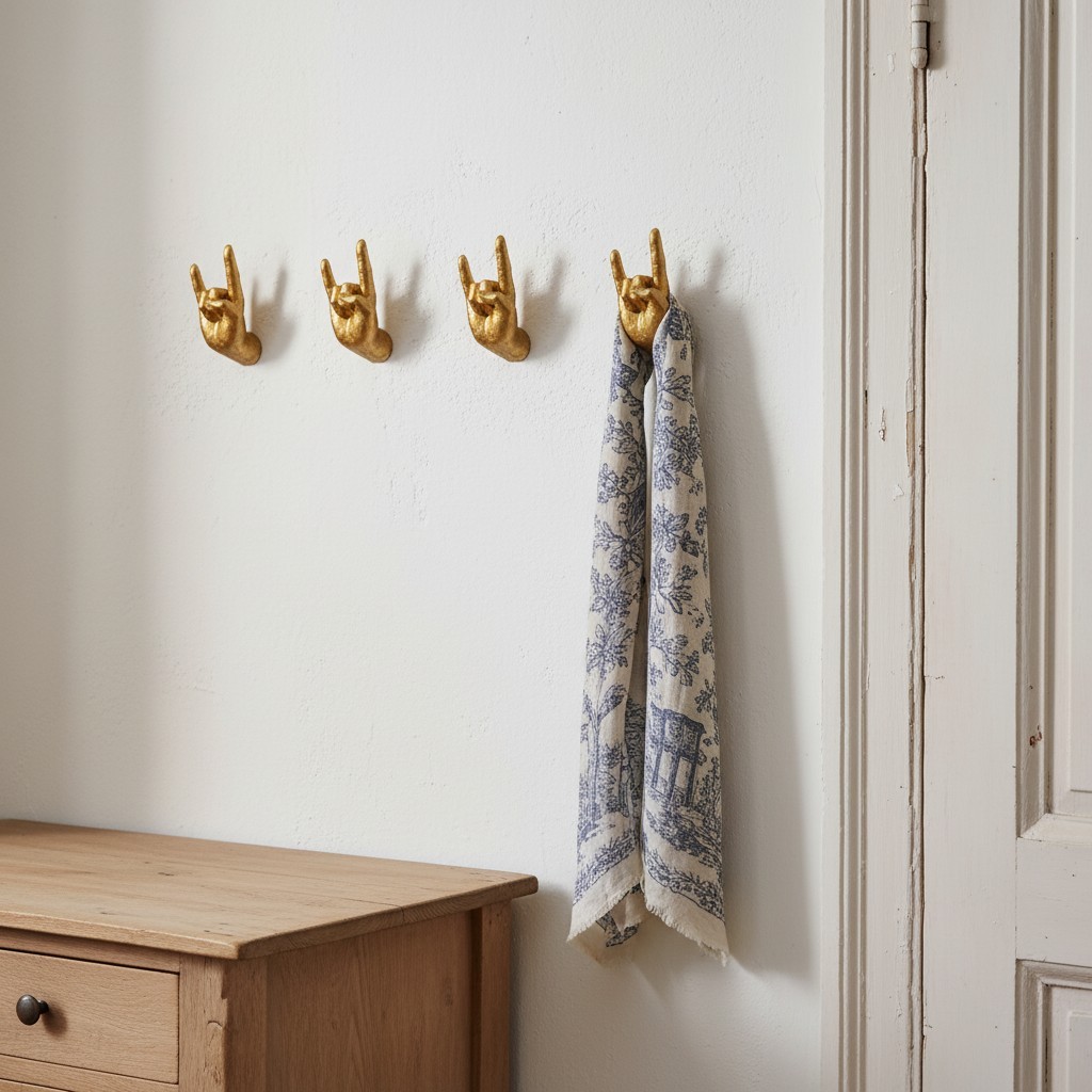 Kickra Rock On Wall Hands Gold Set - Decoratieve wandaccenten voor moderne interieurs HL2525
