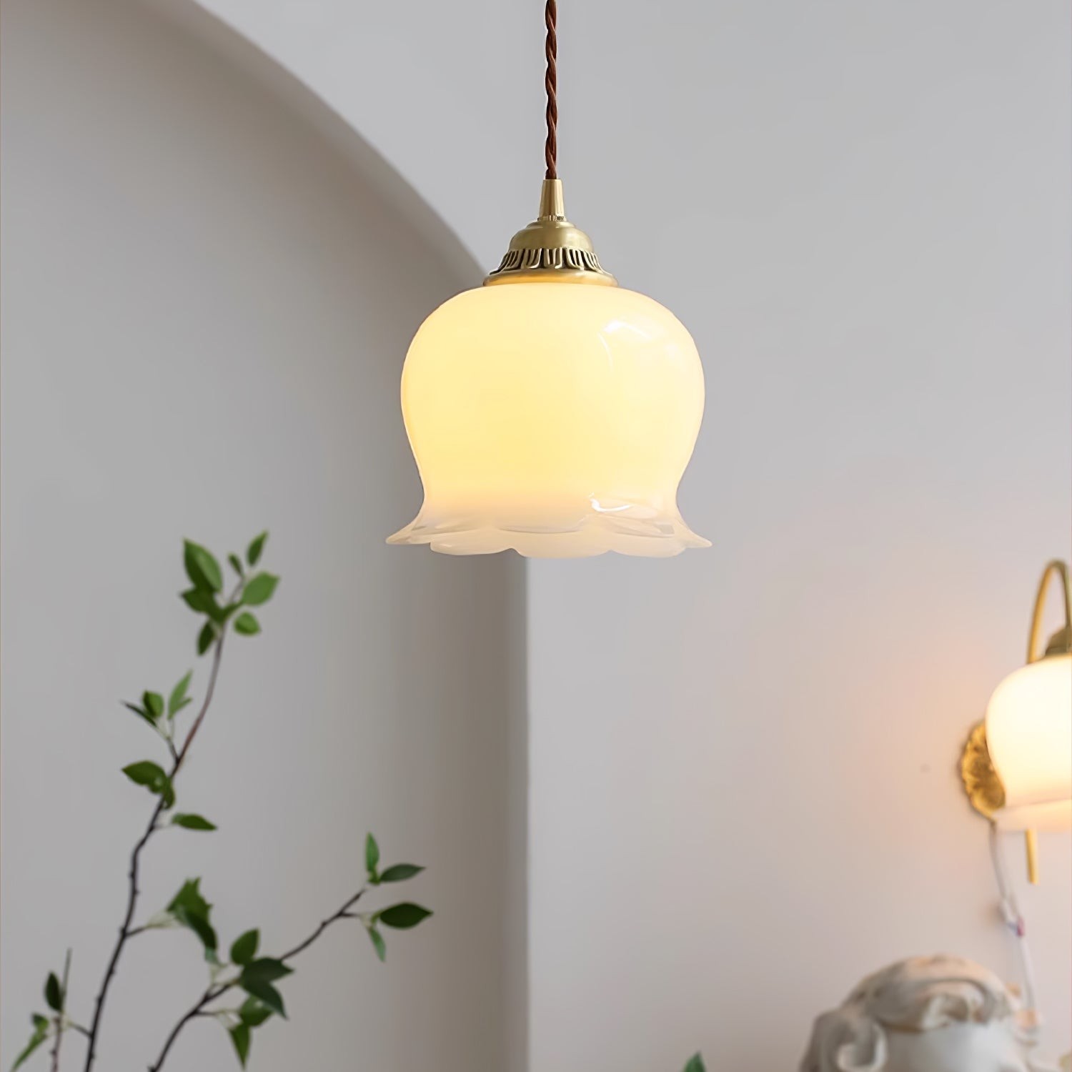 Retro Crème Lily Flower Hanglamp HL302