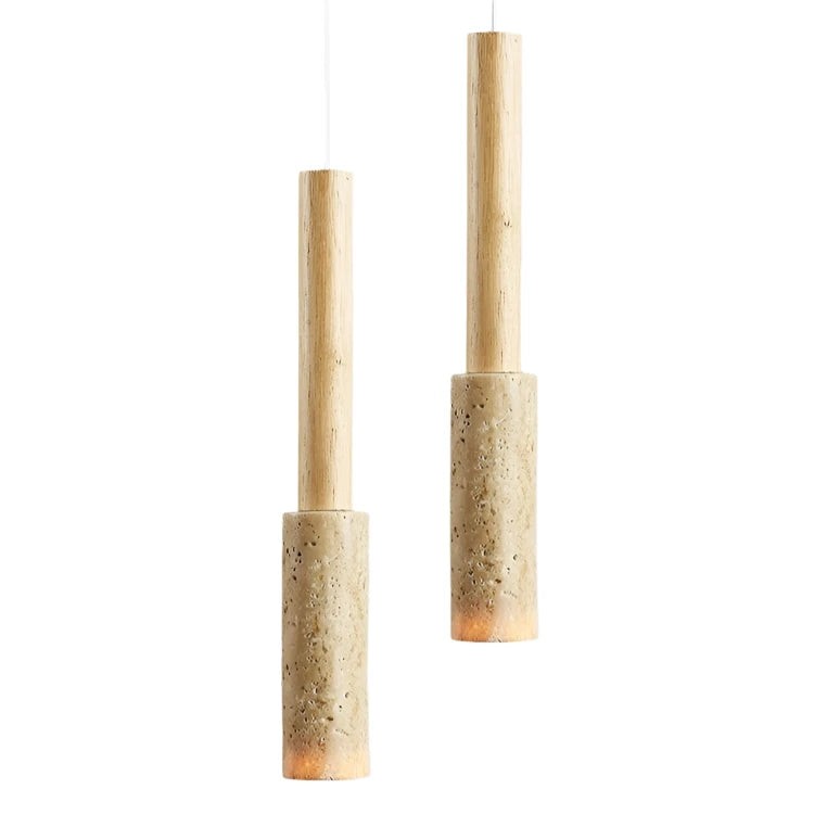 Crème travertin hanglamp met lange buis HL3485