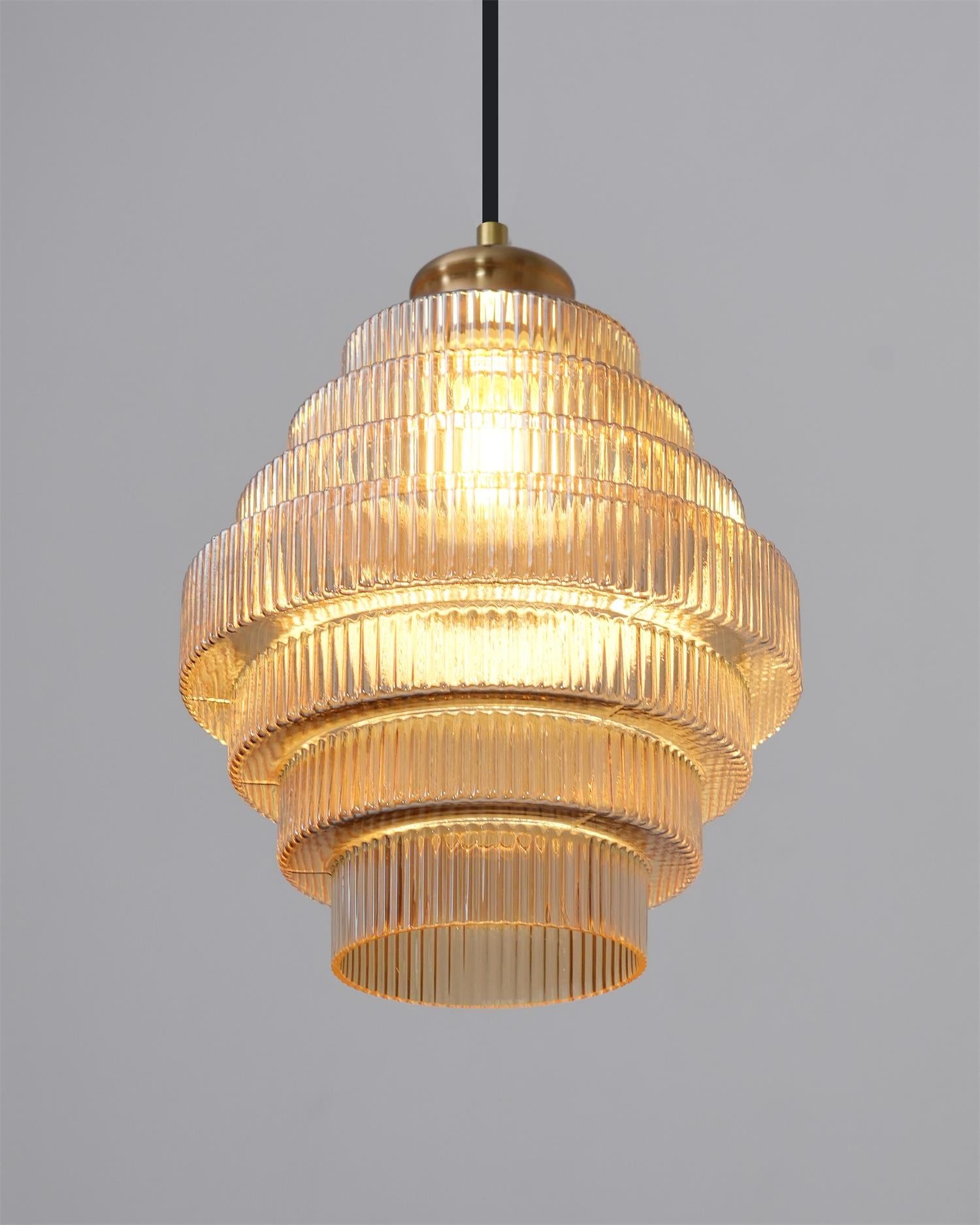 Moderne Creatieve Hanglamp van Geplooid Glas - Flesvormige Hanglamp voor de Eetkamer HL615