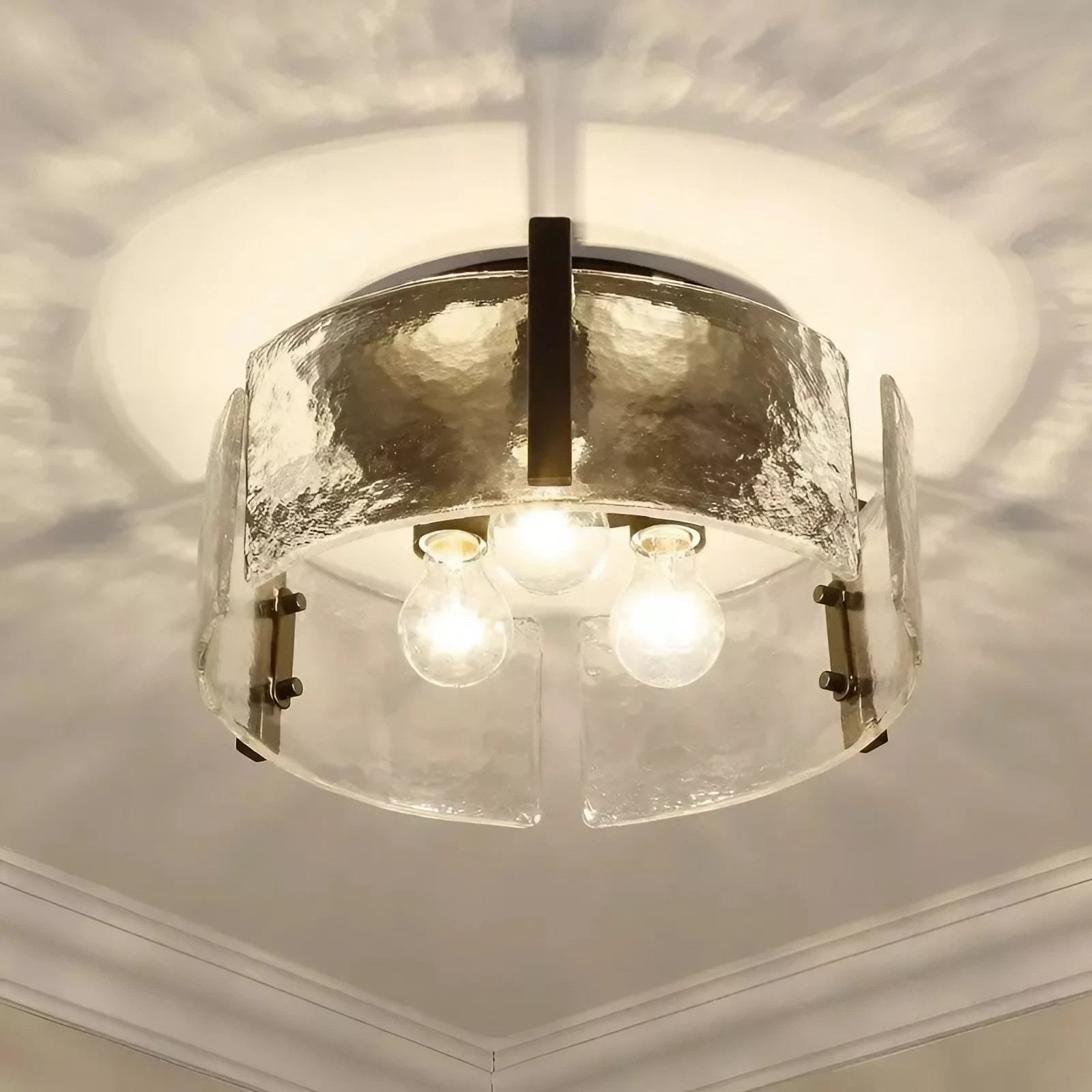 Moderne Inbouwplafondlamp Met Glazen Trommel HL267