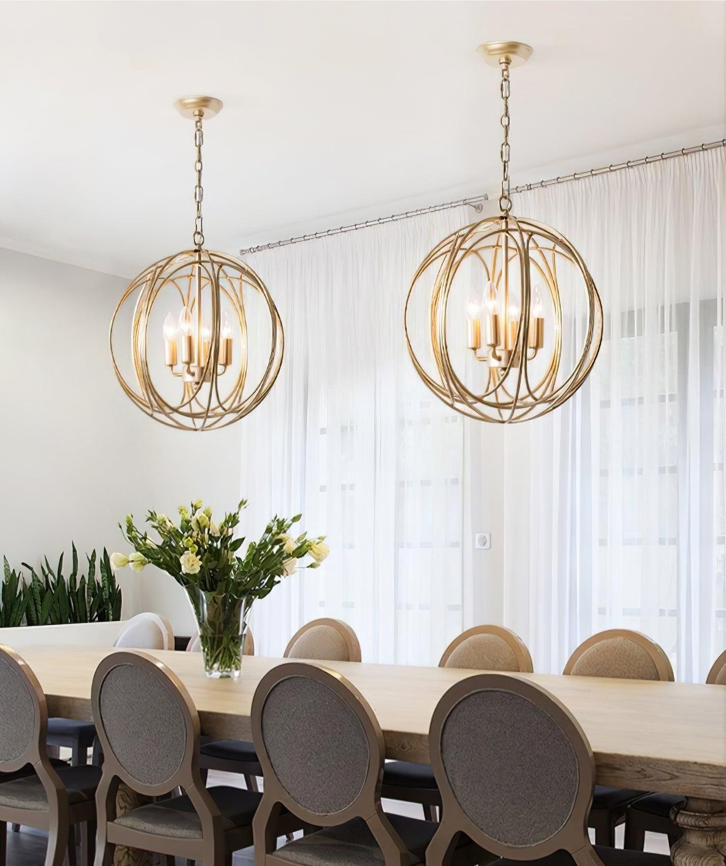 Holle metalen lijn retro hanglamp HL657