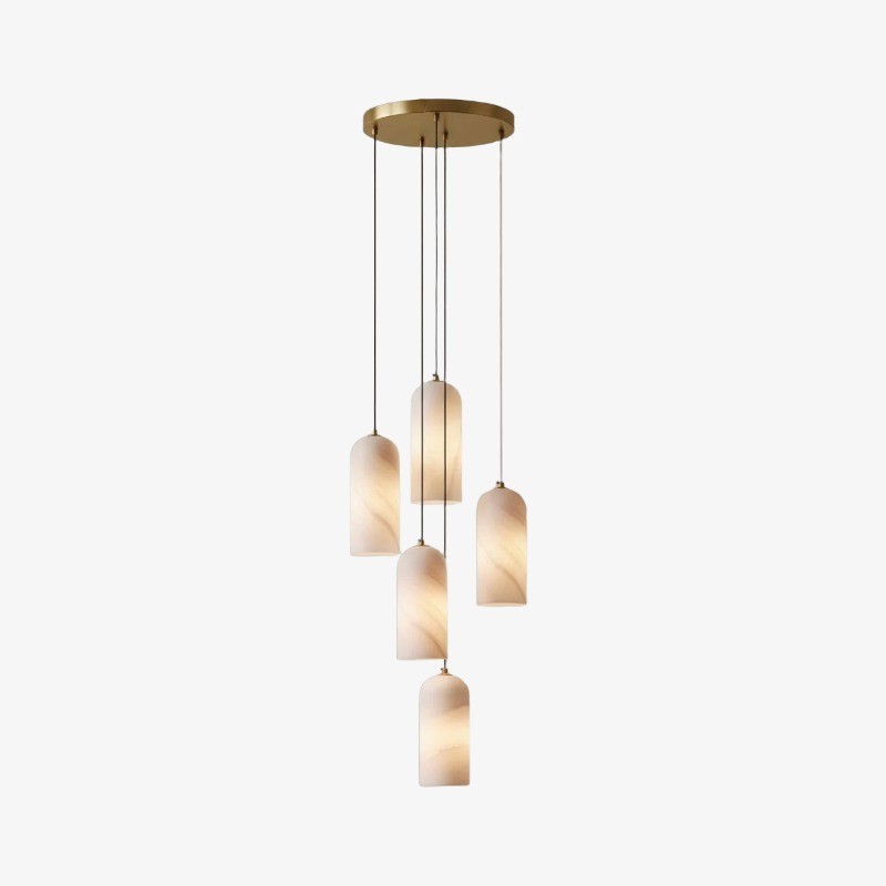 Alabresca Mid Century Alabaster Hanglamp - Hanglamp met meerdere koppen voor keukeneiland HL2487