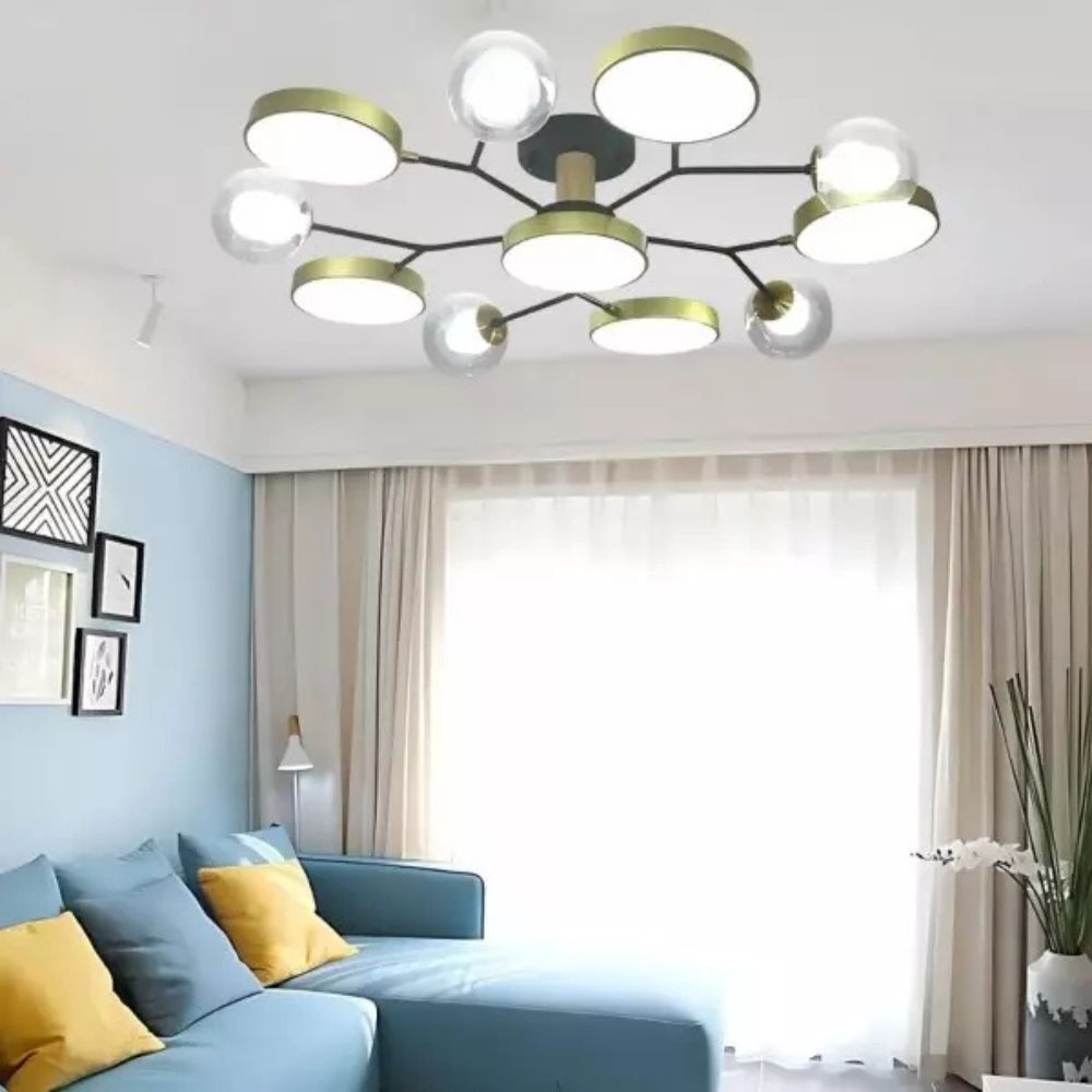 Nordic Branch LED Plafondlamp - Ronde Houten Lamp voor Slaapkamer HL1349