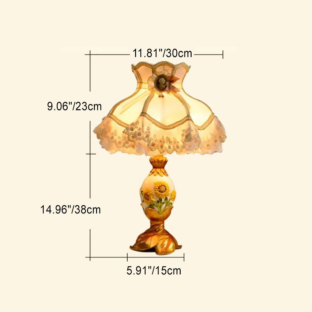 Europese stijl luxe metalen zonnebloem tafellamp HL876