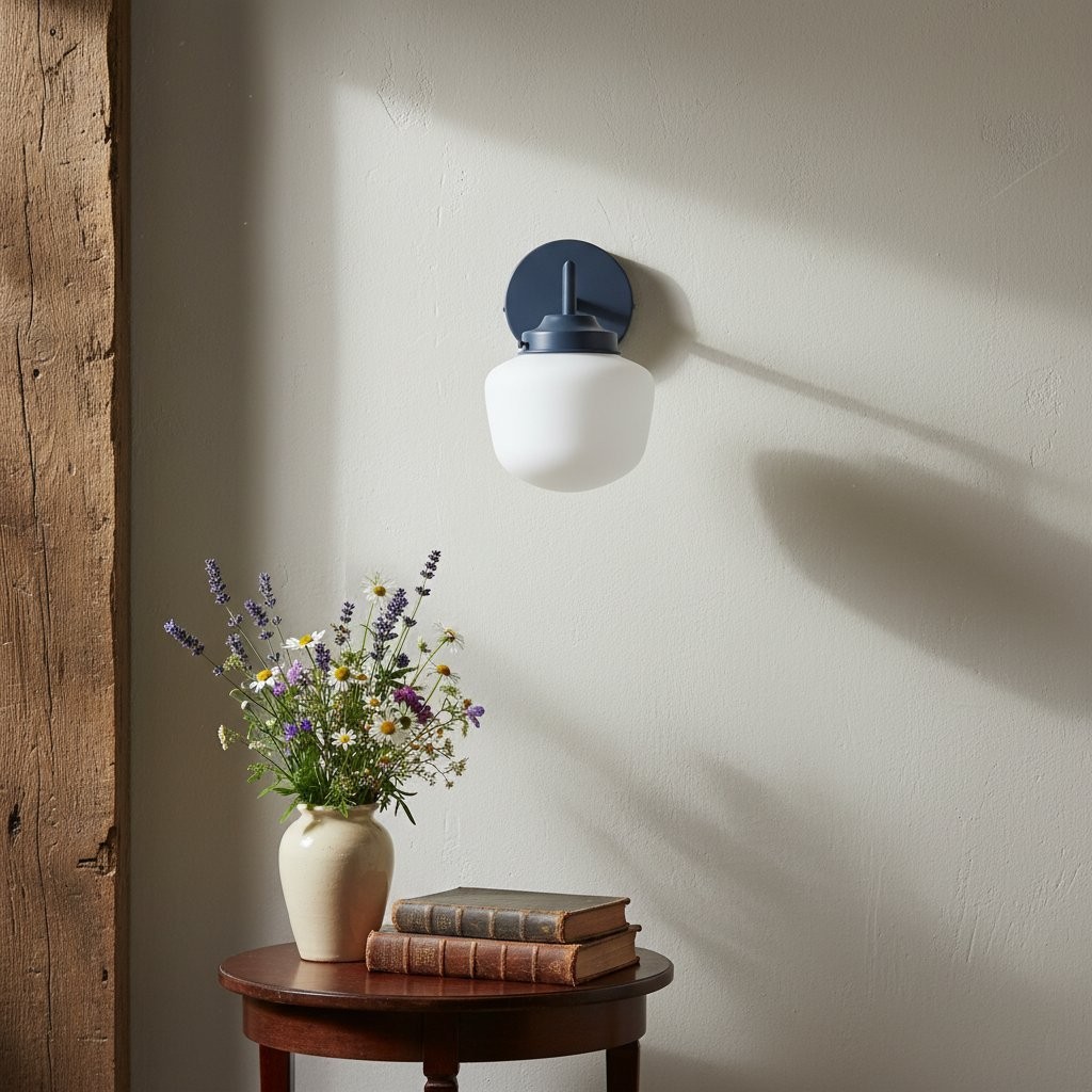 Opaalglazen wastafellamp - Vintage geïnspireerde badkamerwandverlichting HL1666