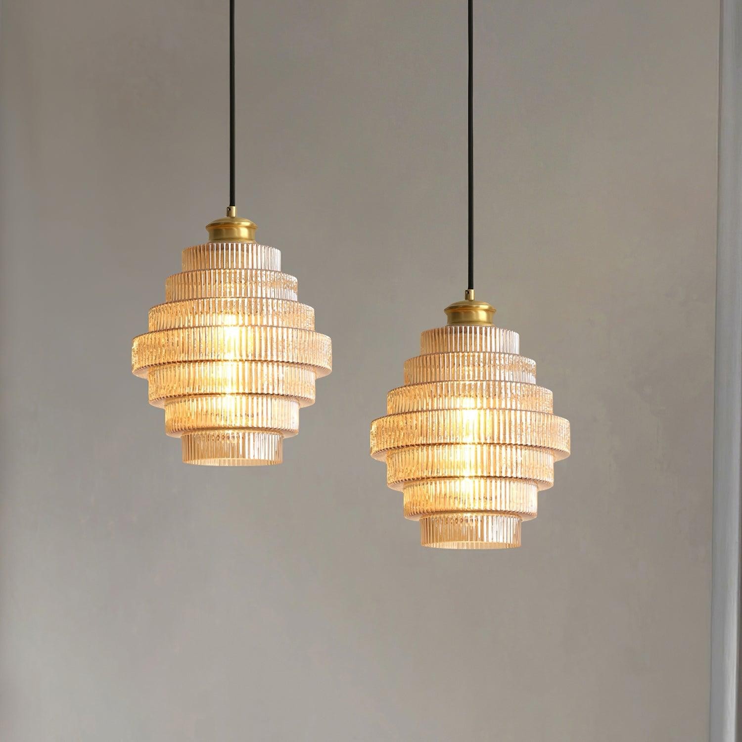 Moderne Creatieve Hanglamp van Geplooid Glas - Flesvormige Hanglamp voor de Eetkamer HL615