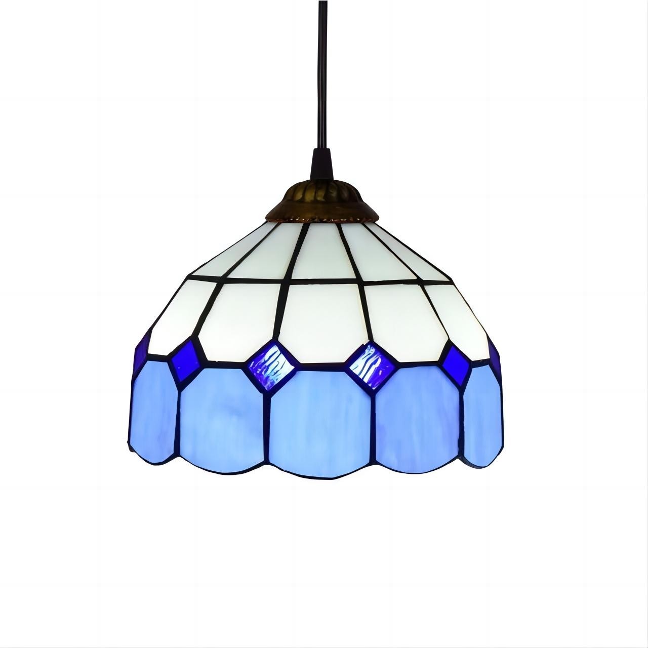 Hanglamp In Vintage Gekleurd Glas In Tiffany Stijl HL13