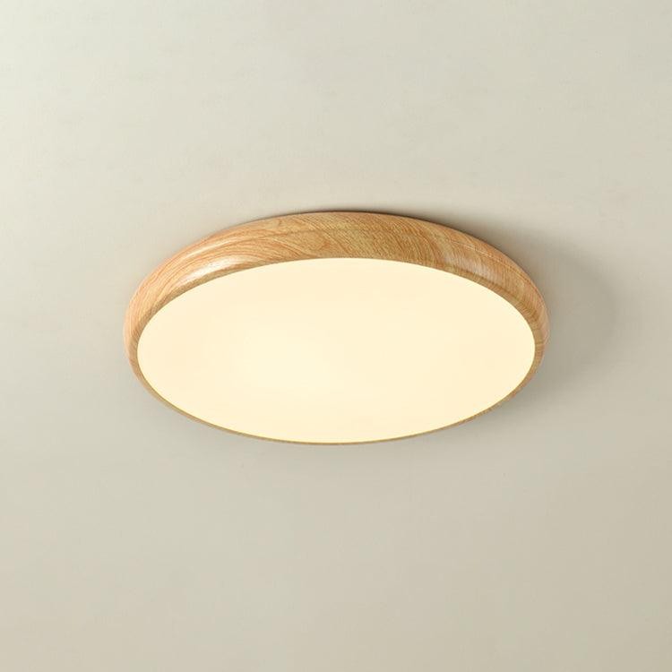 Ronde plafondlamp met houtnerf HL825