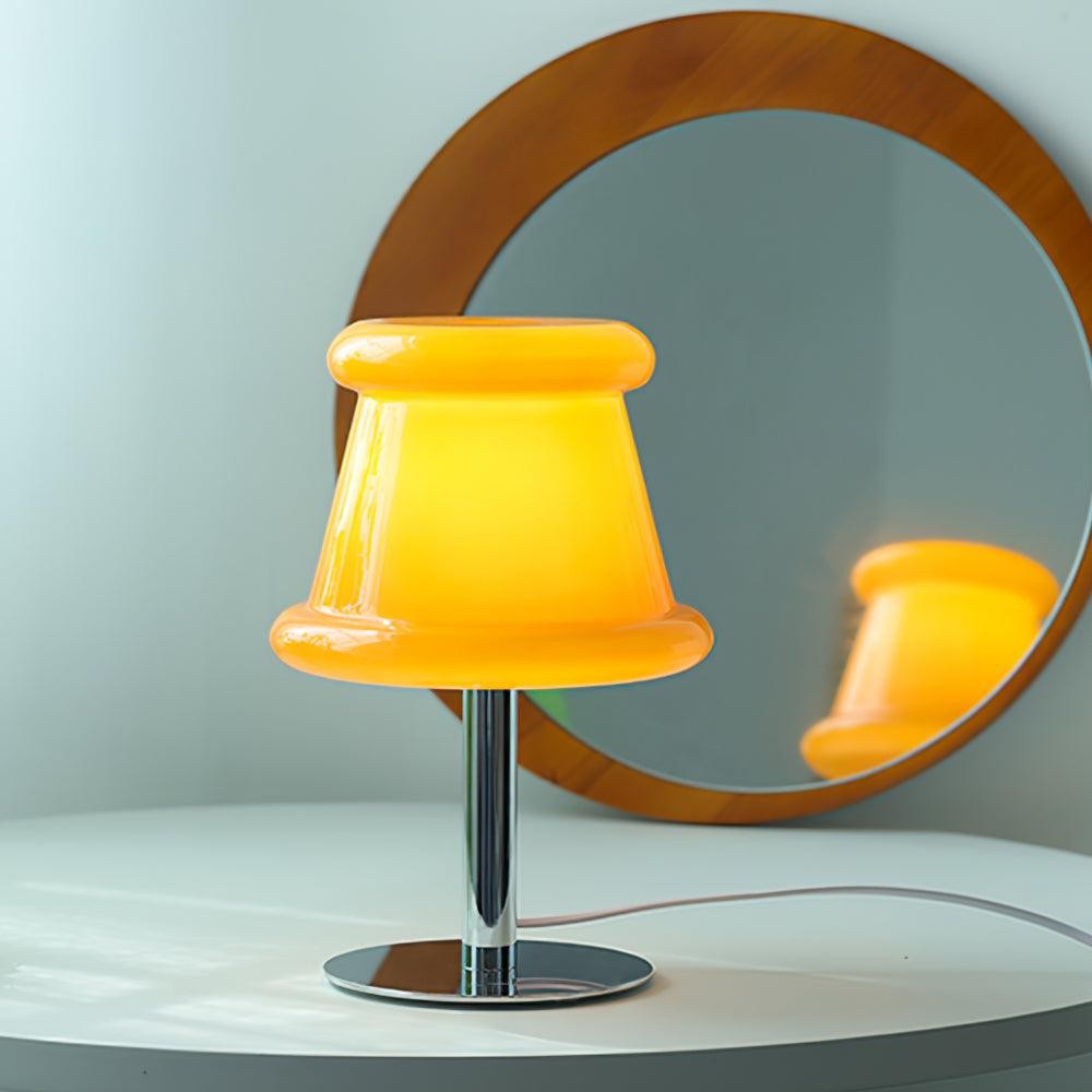 Crèmekleurige creatieve onregelmatige cilindrische tafellamp HL715