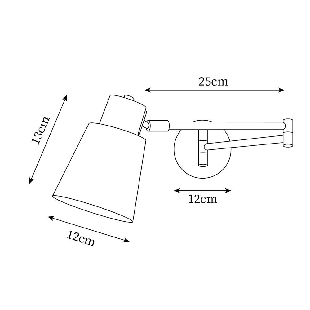 Houten verstelbare wandlamp HL487