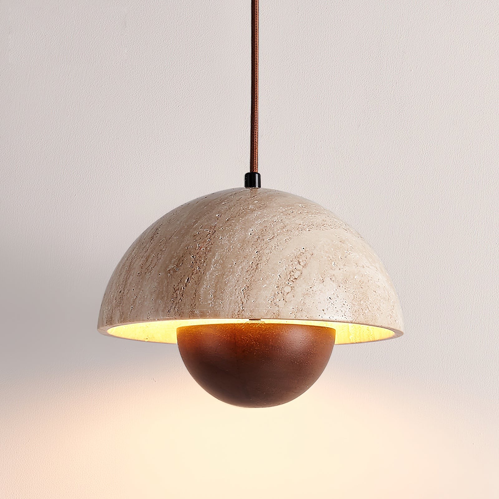 Hanglamp met natuurlijke travertijnbloemknop HL932