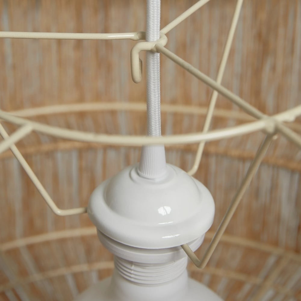 Florevian geweven jute hanglamp - Boho chic trommelvormige hanglamp voor woon- of eetkamer HL1870