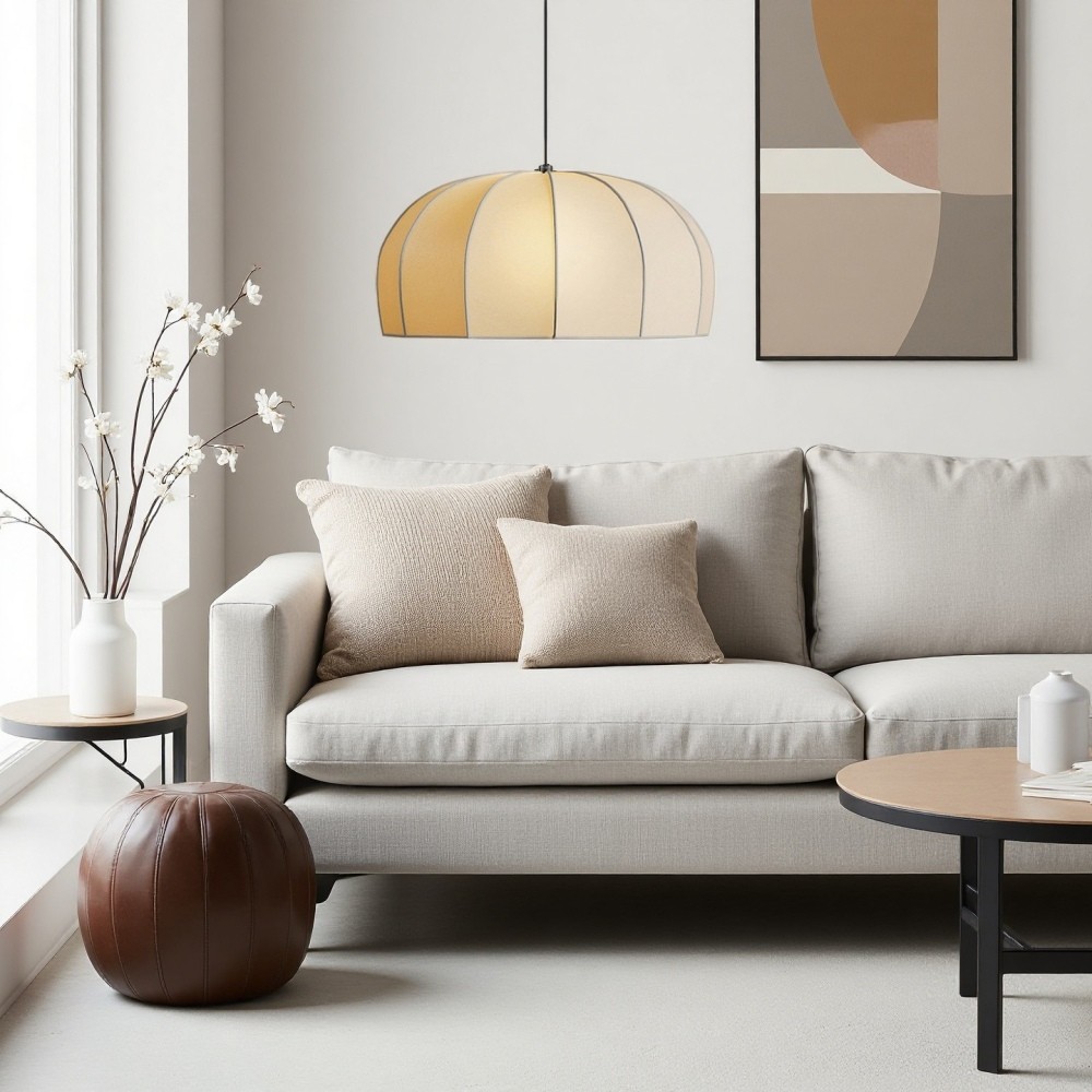 Hanglamp van zijdekoepel - elegante stoffen lamp voor eetkamer HL1323