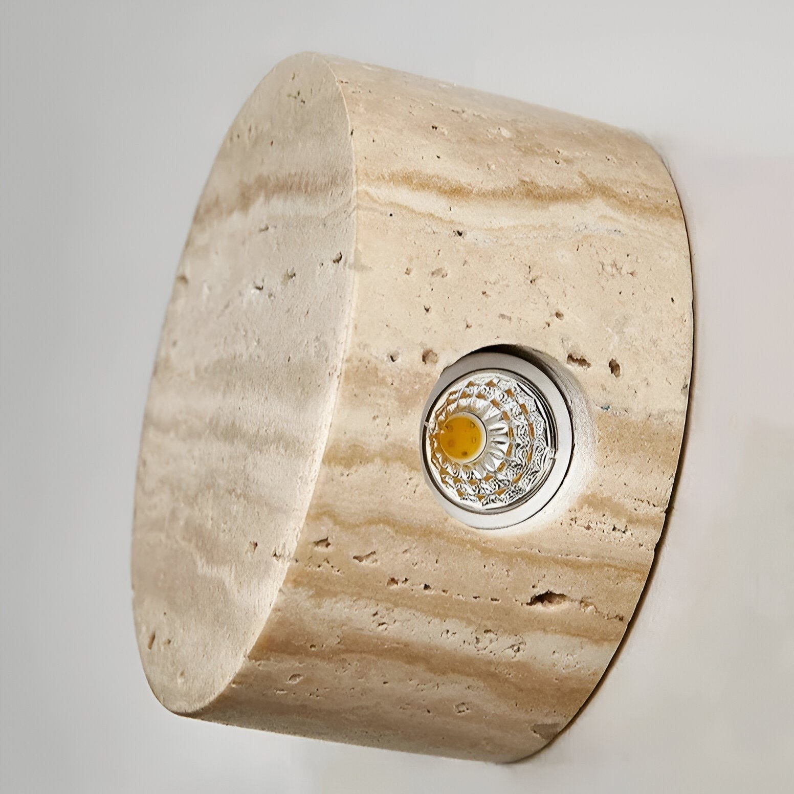 Japanse Wabi Sabi wandlamp van natuurlijk travertijnsteen HL3431