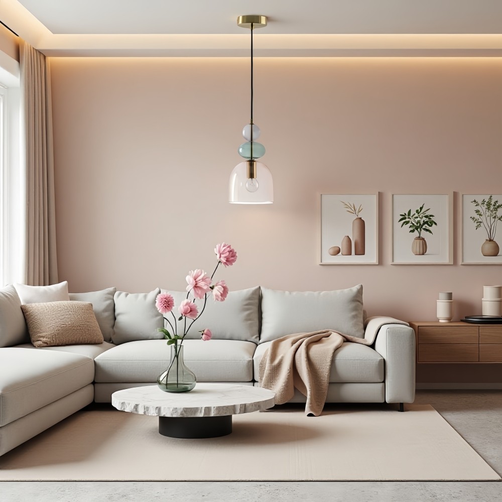 Hanglamp van gebrandschilderd glas - Macaron Design Restaurantlamp HL1067