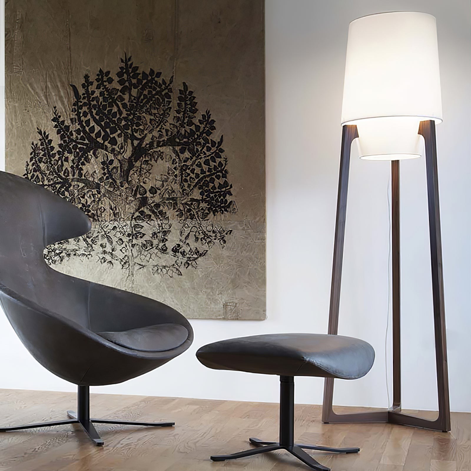 Moderne eenvoudige Chinese stijl massief houten vloerlamp HL569