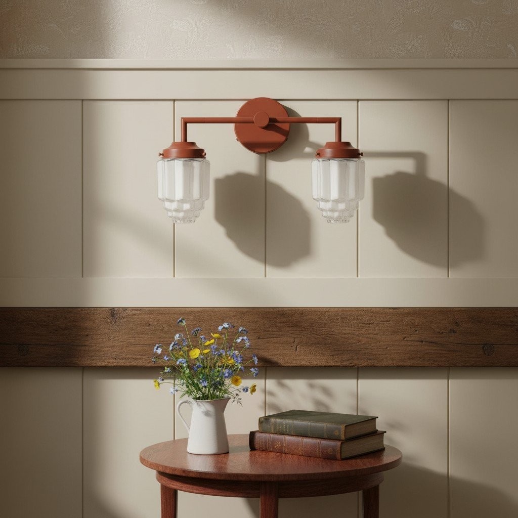 Tierlux Glazen Art Deco Badkamerlamp - Kleurrijke Wolkenkrabber Bolvormige Wandlamp HL1655