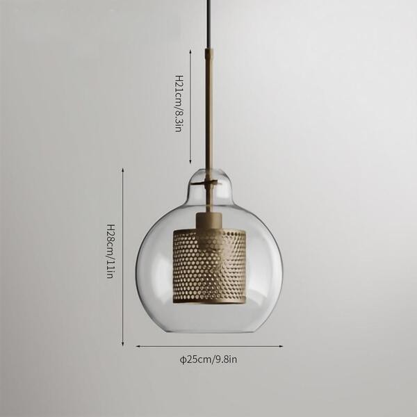 Vintage Glazen Hanglamp Industriele Woonkamer HL41