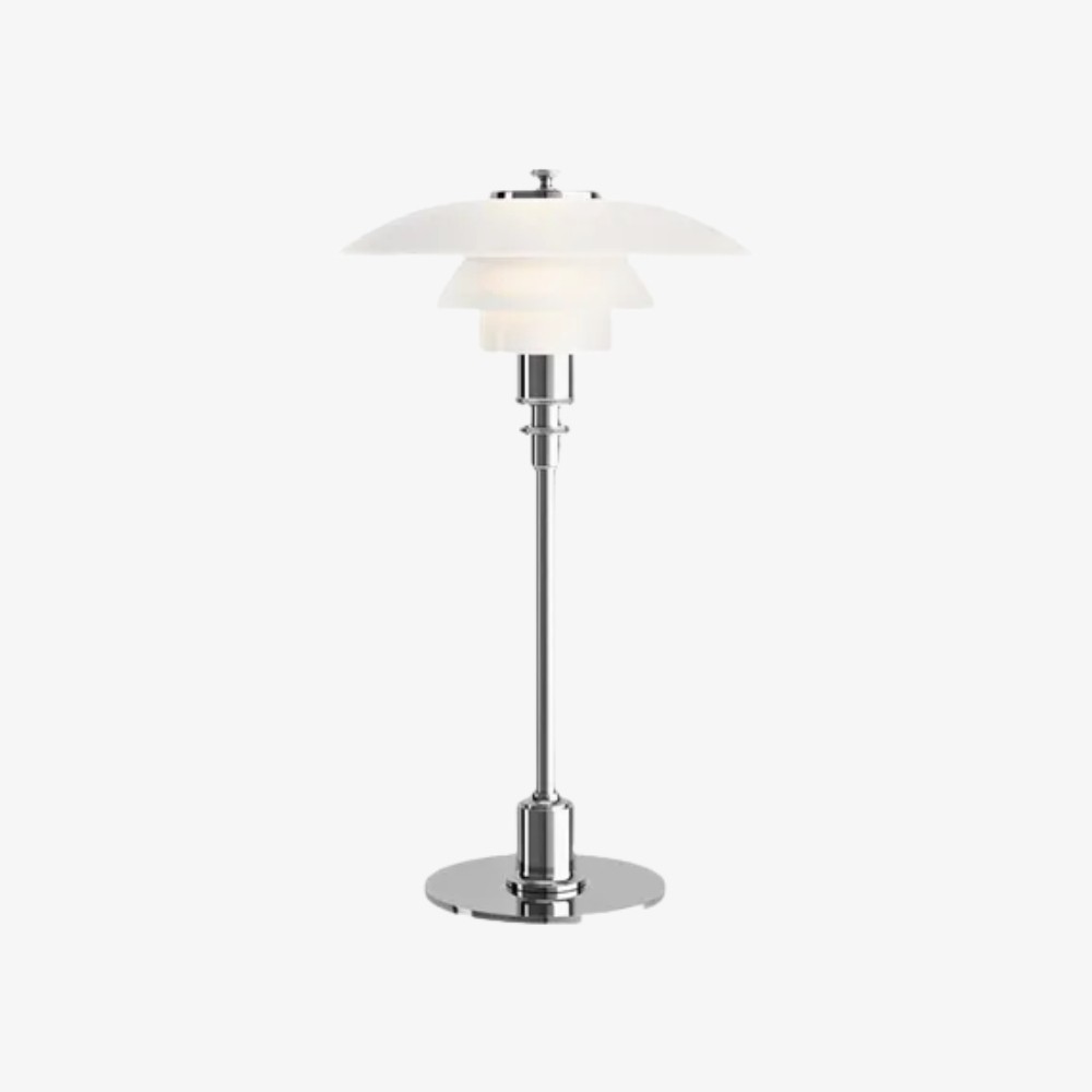 Glazen tafellamp met Multilayer roestvrij staal