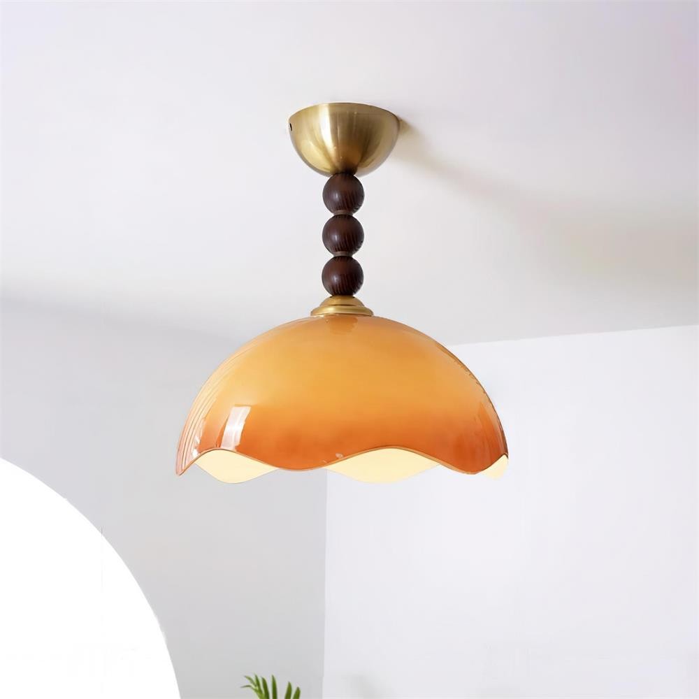 Vintage crèmekleurige eierschaalgolfplafondlamp HL831
