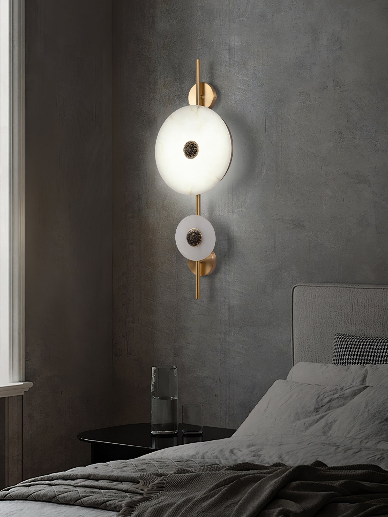 Lichte luxe schijfvormige wandlamp HL346