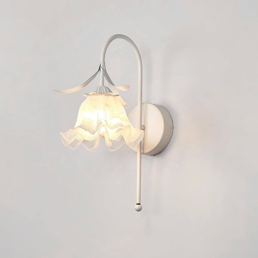 Franse crèmekleurige bloemenwandlamp HL582