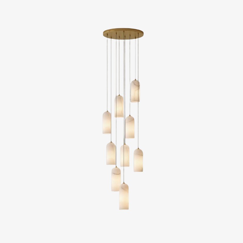 Alabresca Mid Century Alabaster Hanglamp - Hanglamp met meerdere koppen voor keukeneiland HL2487
