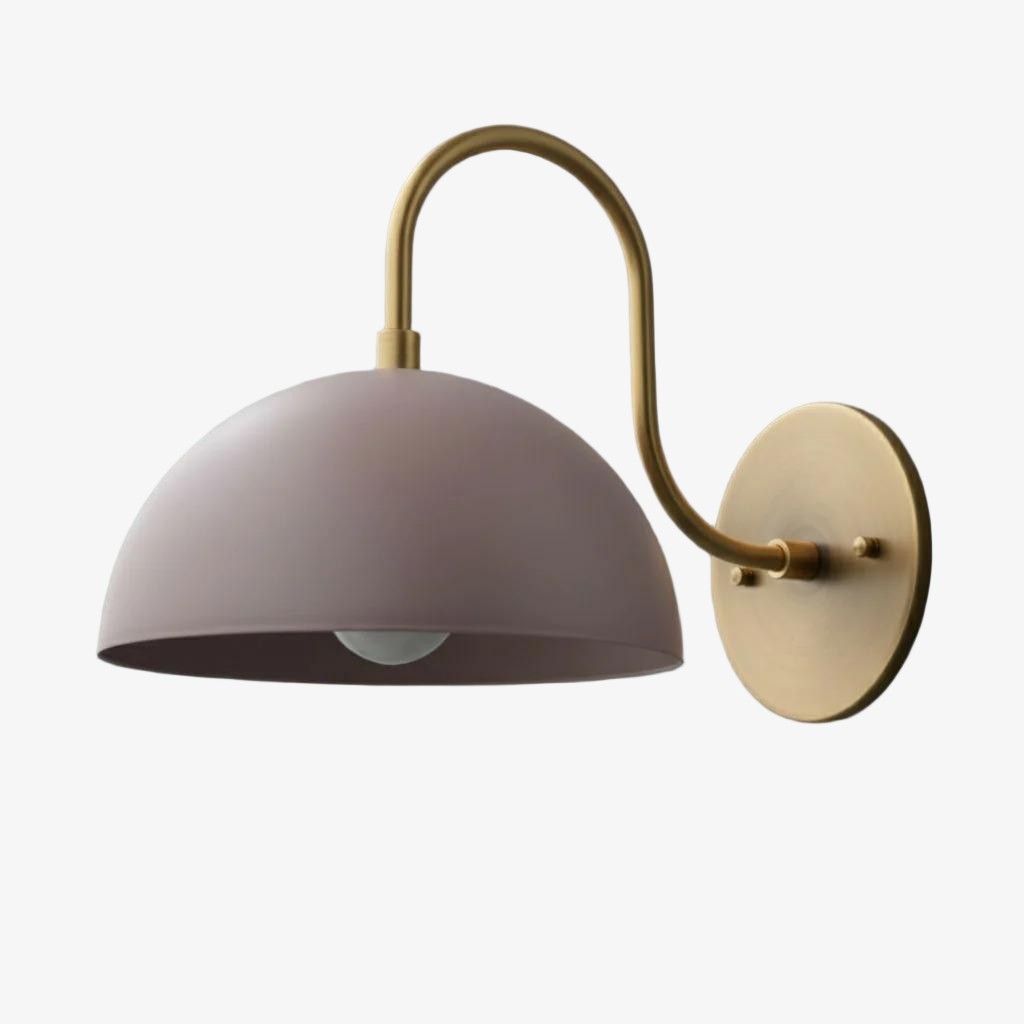 Curva Metalen Industriële Wandlamp - Gebogen Messing Arm - Gehamerde Koepellamp HL1770