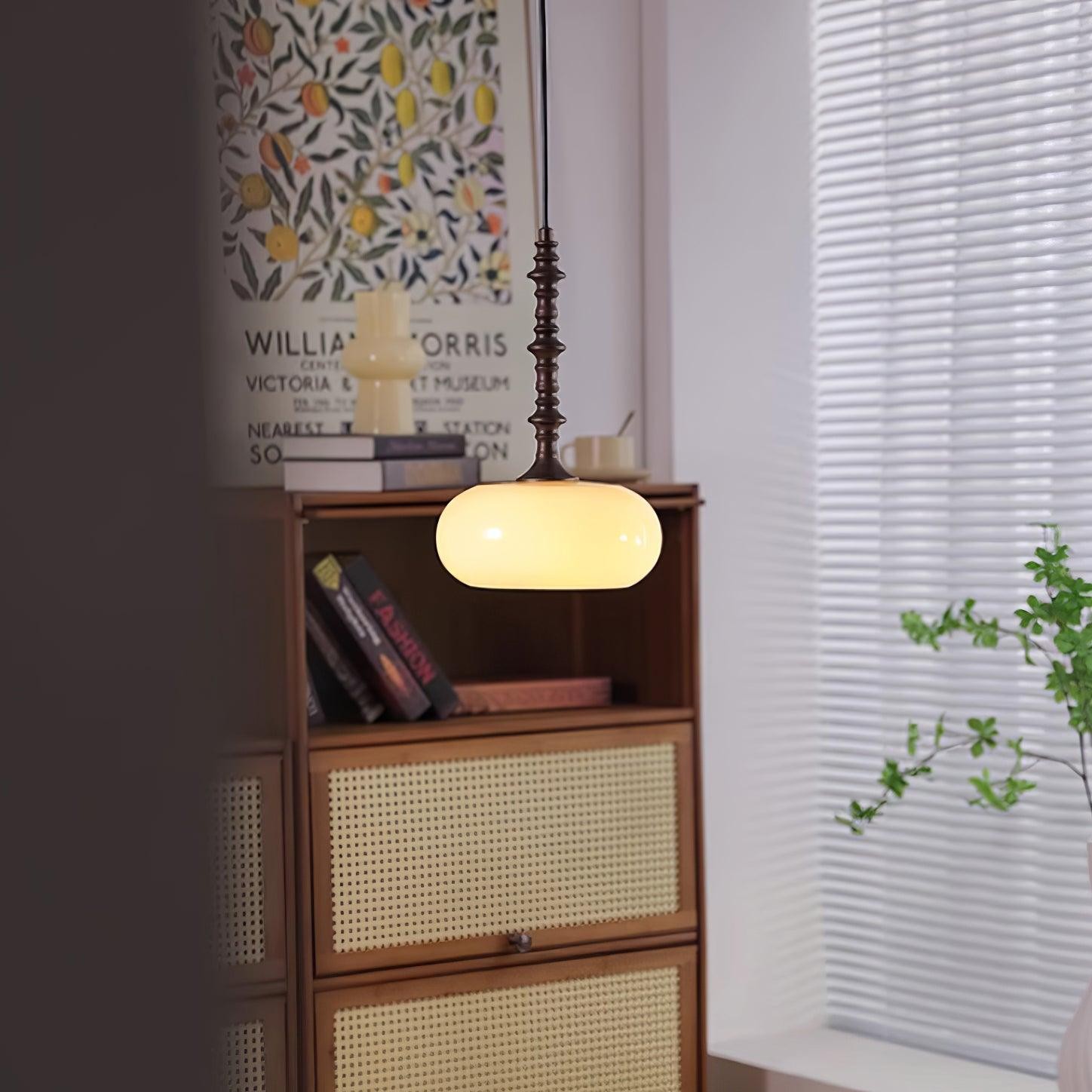 Moderne eenvoudige crèmekleurige gladde kleine hanglamp HL451