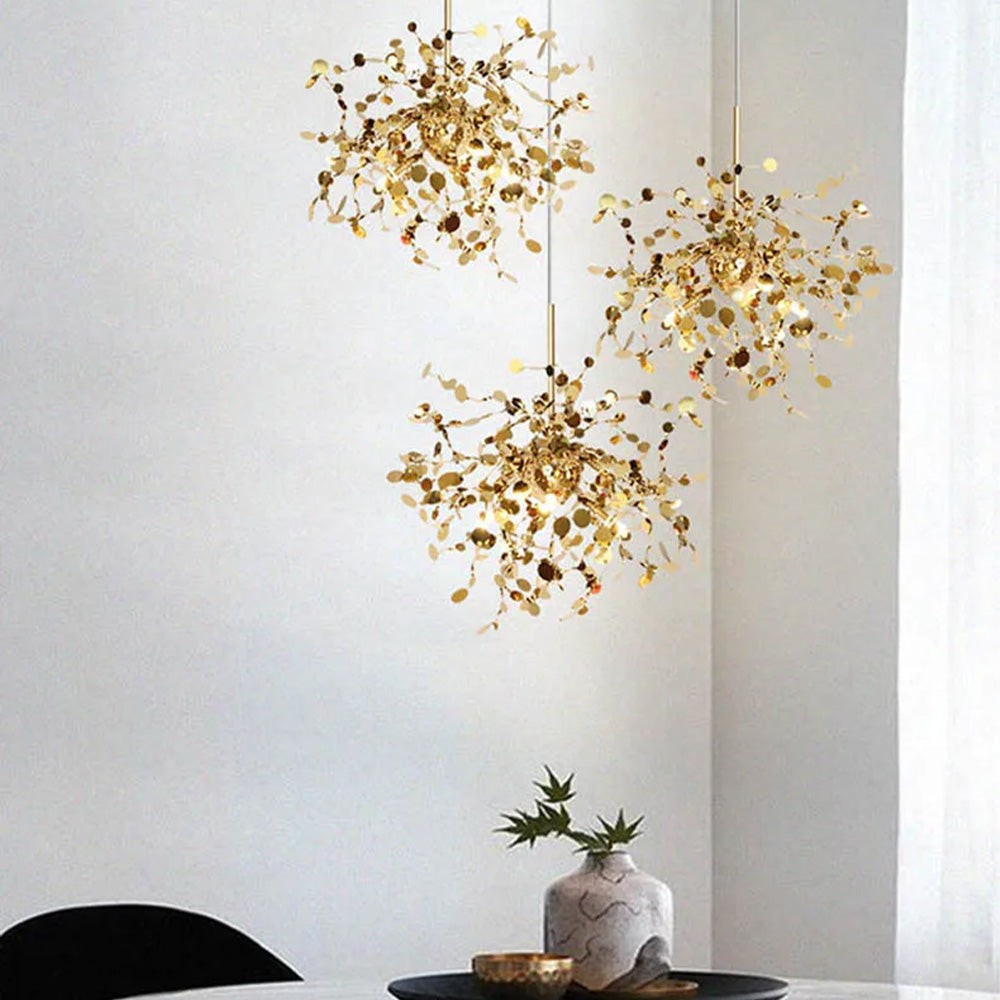 Moderne creatieve decoratieve bladroestvrijstalen hanglamp HL466