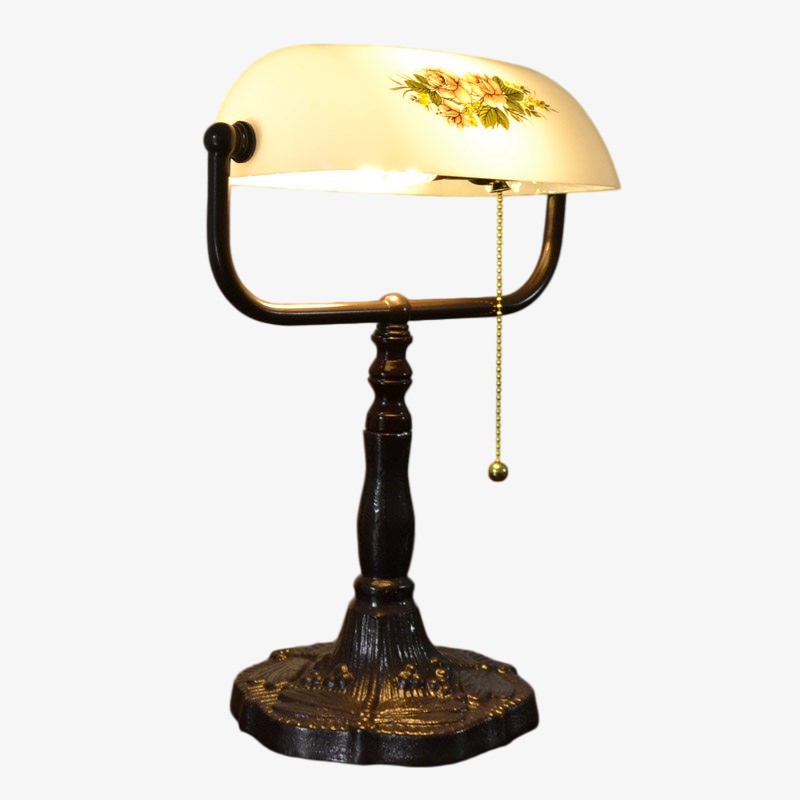 TF Tivanny Bureaulamp met bloemenmotief en glas-in-lood - Vintage tafellamp voor slaapkamer, studeerkamer of woonkamer HL3553