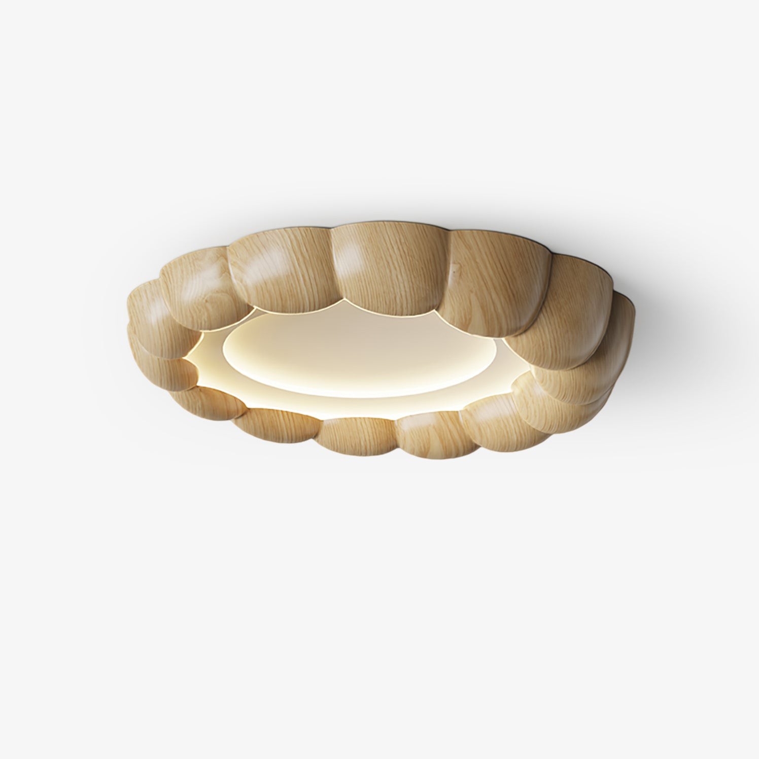 Plafondlamp met imitatiehouten rimpel HL441