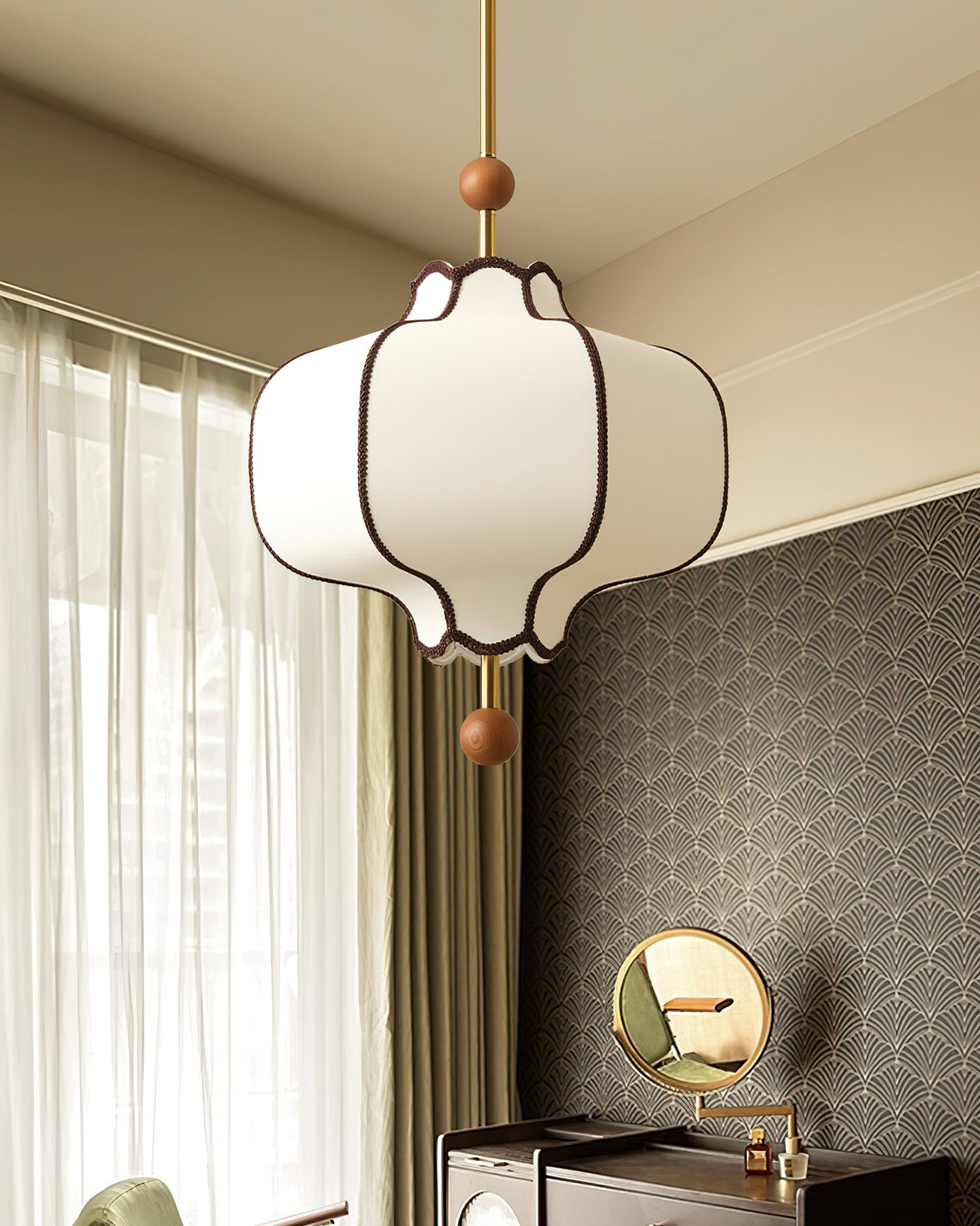 Vintage hanglamp van getextureerd textiel HL570