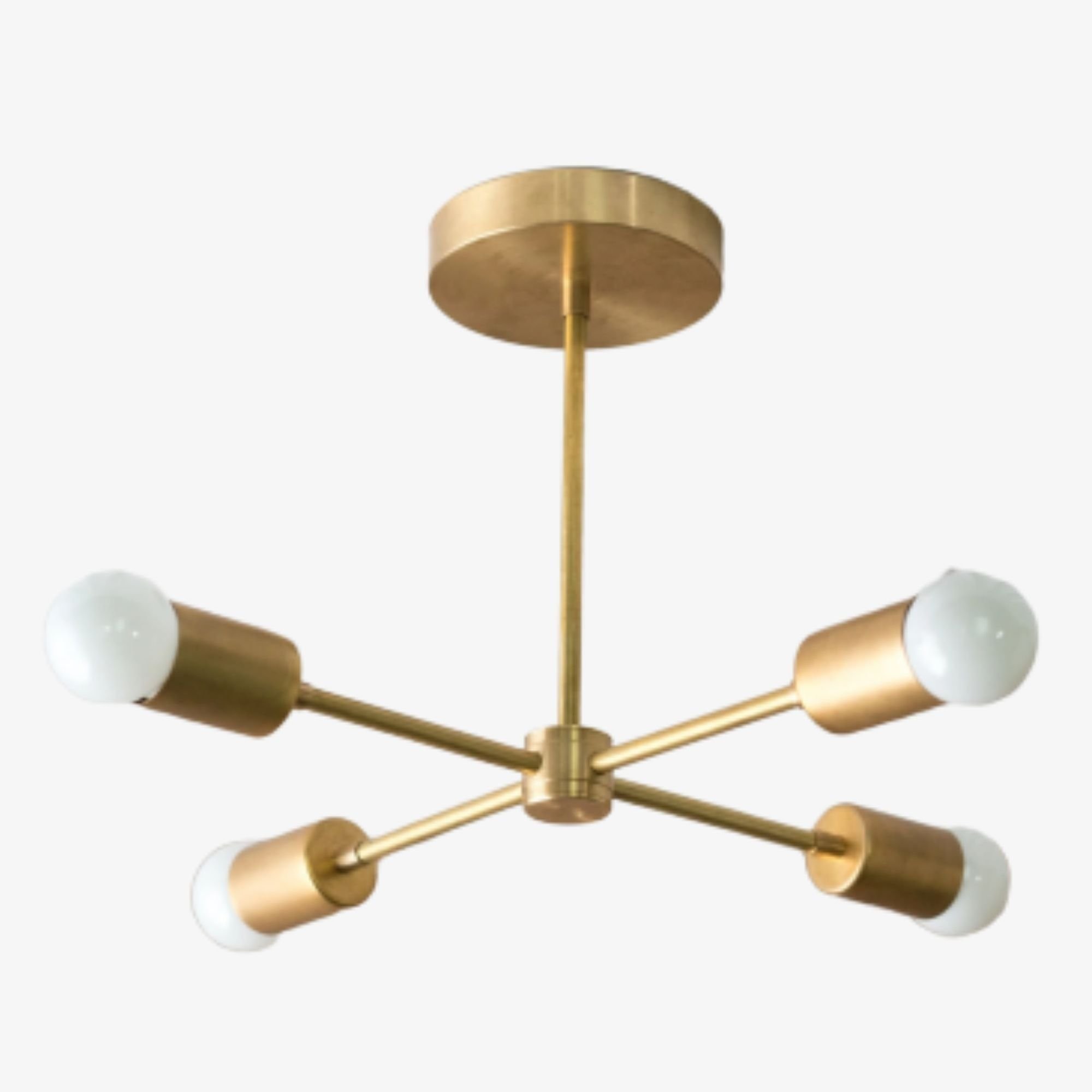 Mobilux Line Mid Century Gold Sputnik Kroonluchter - Geometrische Messing Armatuur HL1687