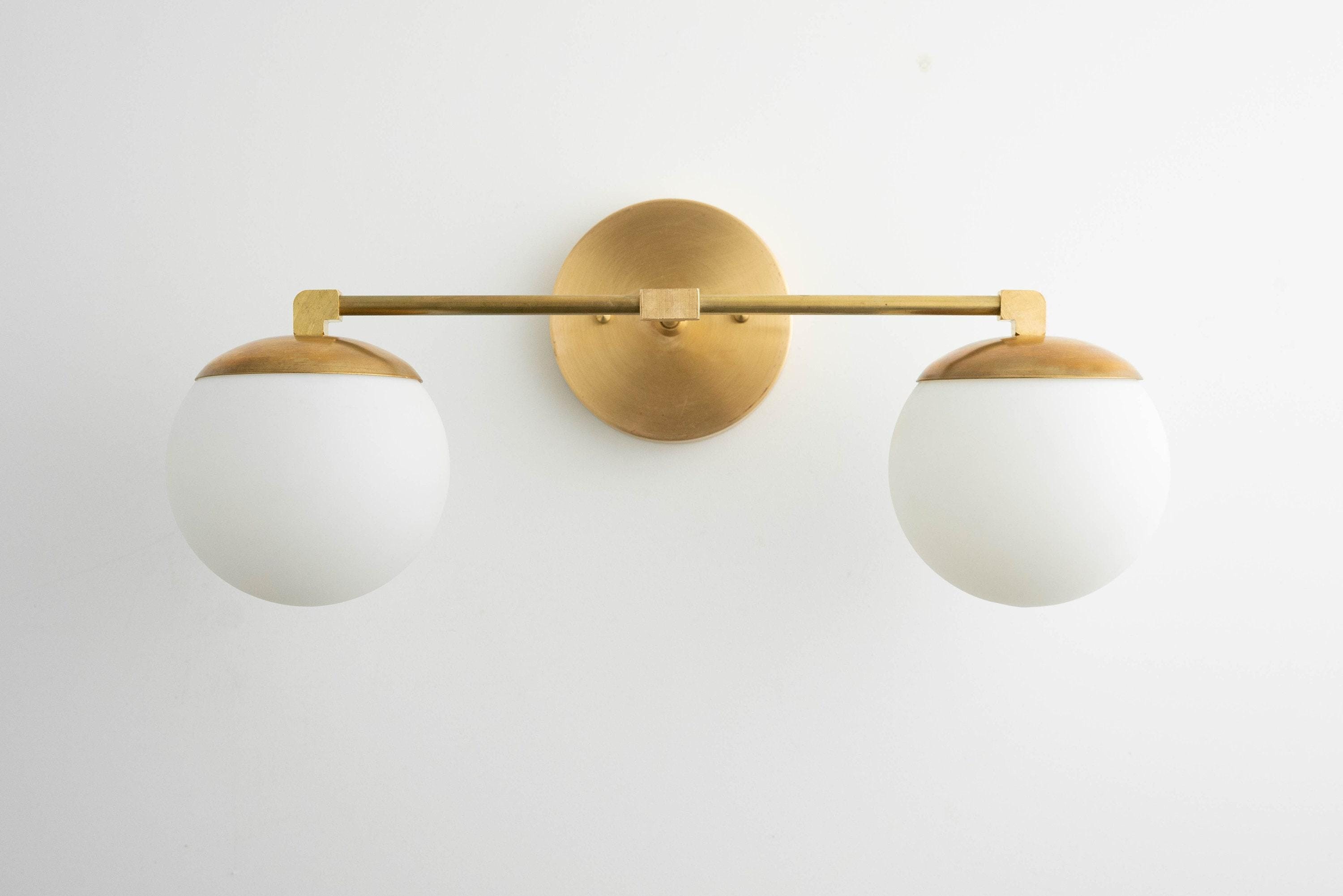 Glorica Glazen Badkamerlamp - Art Deco Messing Wandlamp Modern HL1754