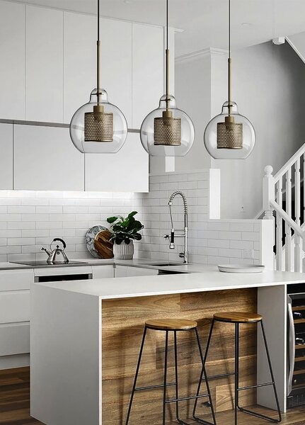 Vintage Glazen Hanglamp Industriele Woonkamer HL41
