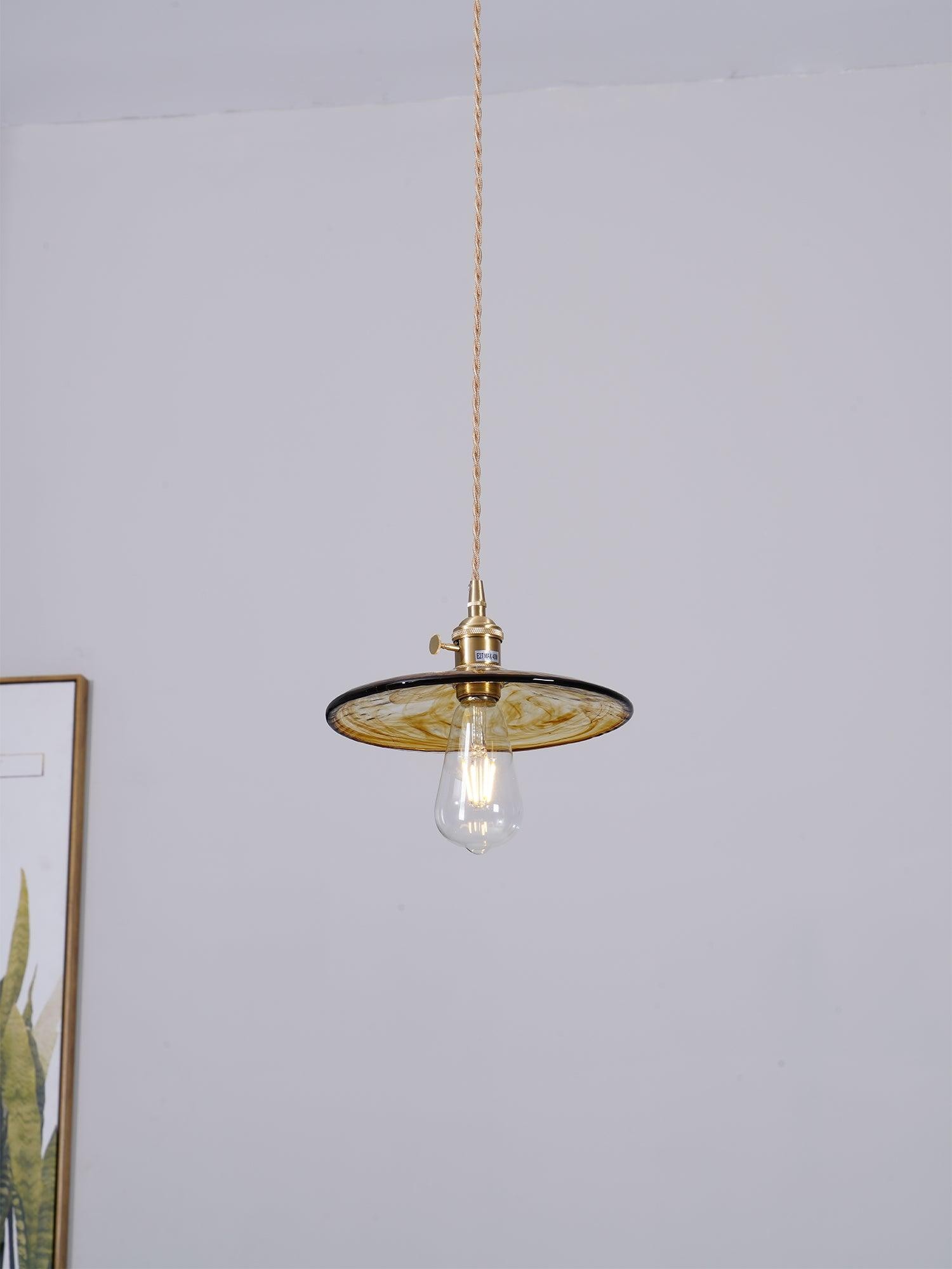 Messing Vintage Helder Glazen Hanglamp HL623