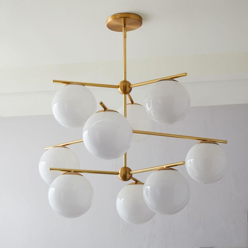Luxe kroonluchter met bolvormige steel en messing HL1230