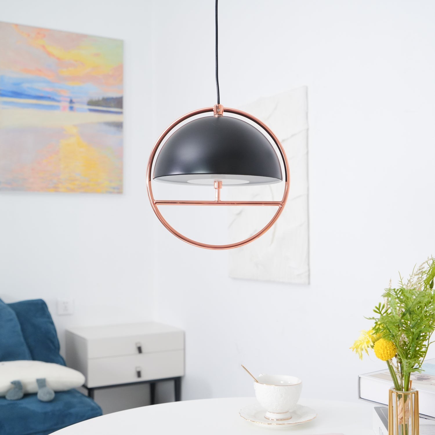 Nordic Halfronde Ring Metalen Hanglamp HL550
