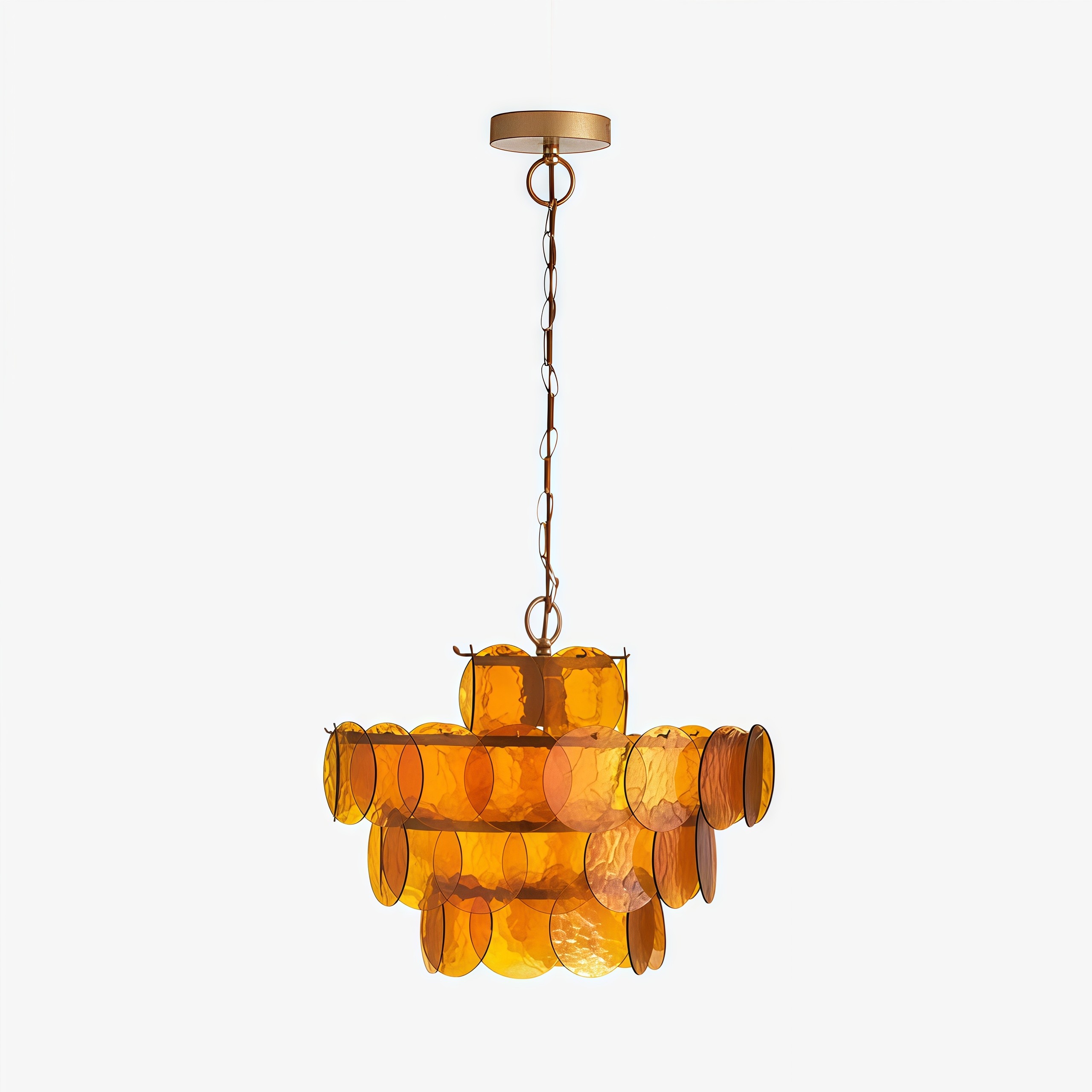 Morien kleurrijke schijf hanglamp - Artistieke hanglamp van glas en metaal voor eetkamer of slaapkamer HL2299