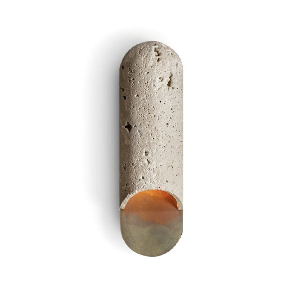 Capsule Wandlamp - Ovaal Travertijn en Marmer Design HL1049
