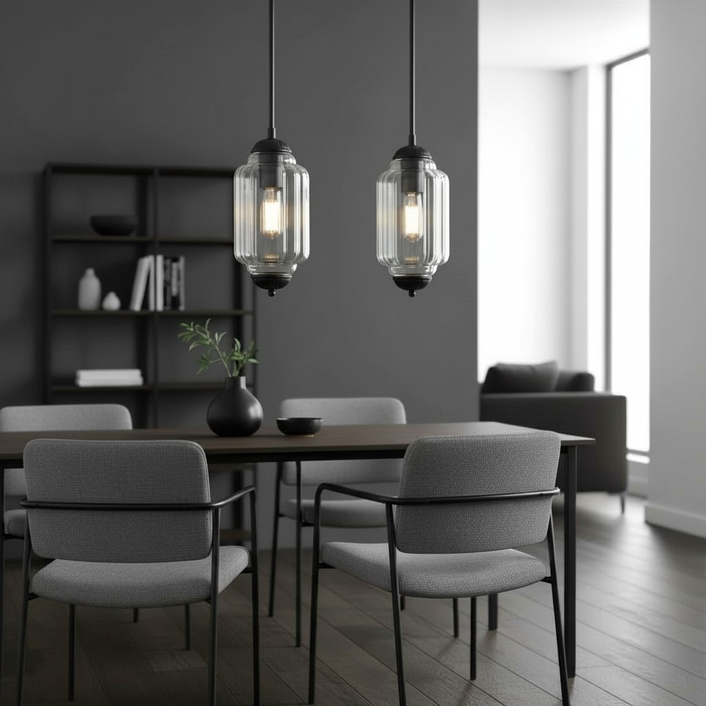 Eloise Eenvoudige Glazen Onregelmatige Lantaarn Hanglamp HL980