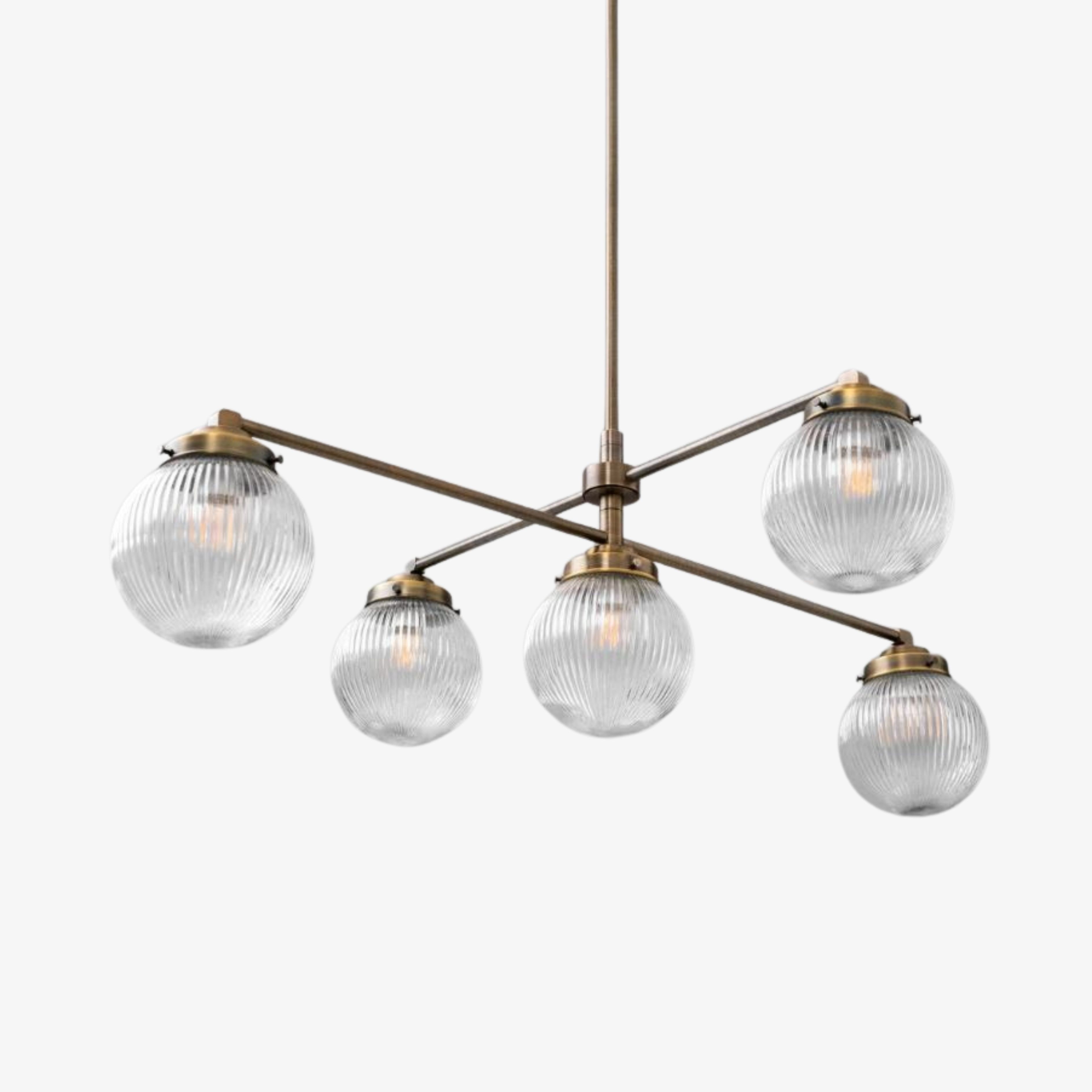 Glorica Glazen Kroonluchter met Gematteerde Glazen Bol - Moderne Verlichting van Messing voor Woonkamer HL1741
